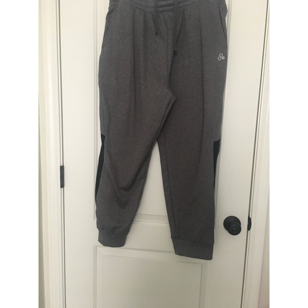 Tek Gear Men's Large Athletic Jogger Pants Pockets Size Gray Black
